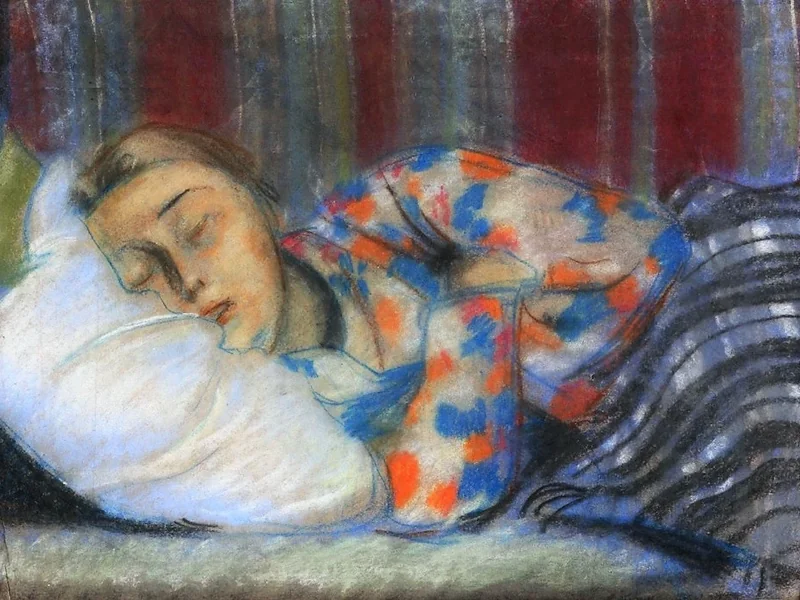 1902-Vladimir Kudryashev - Ritratto di una moglie addormentata